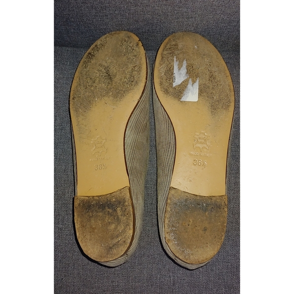 BLUE VELVET SHOES Striped Suede Ballerina Flats - Picture 4 of 4